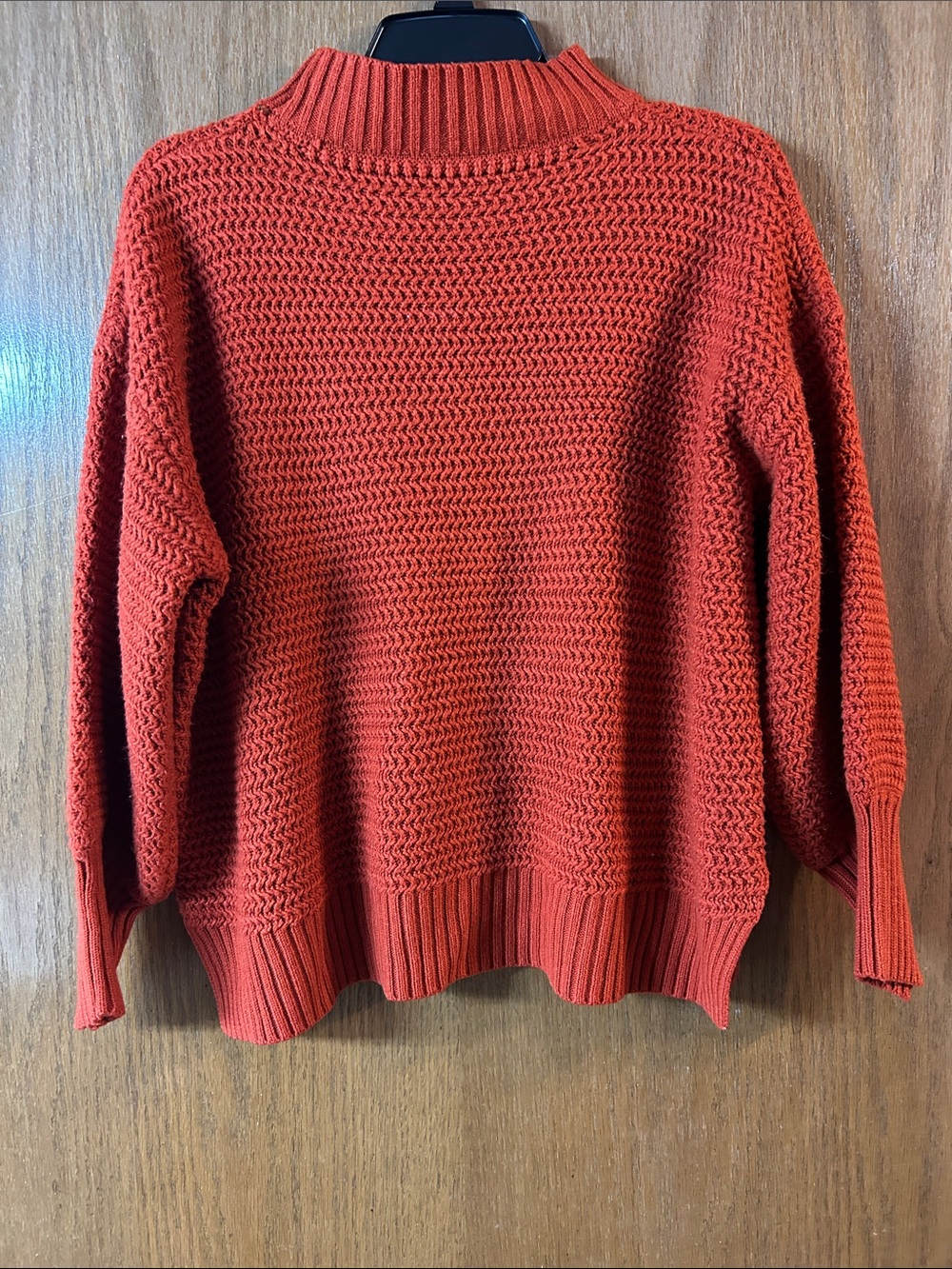 Large Orange Chunky Knit Sweater - Rust Red Orange